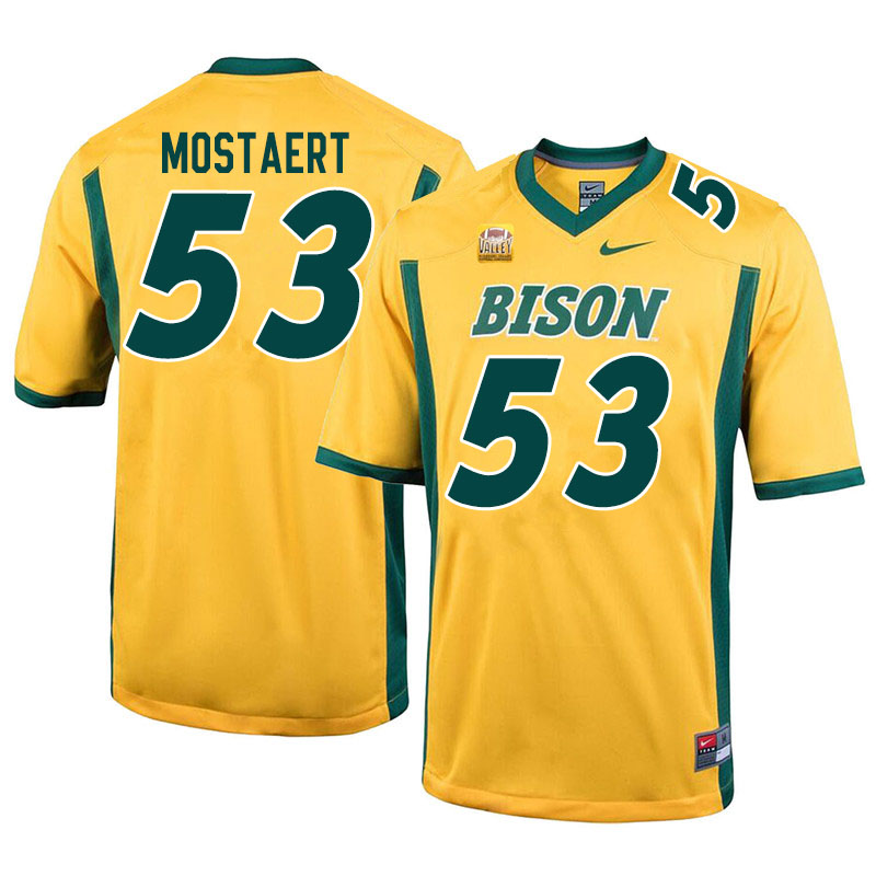 Men #53 Eli Mostaert North Dakota State Bison College Football Jerseys Sale-Yellow